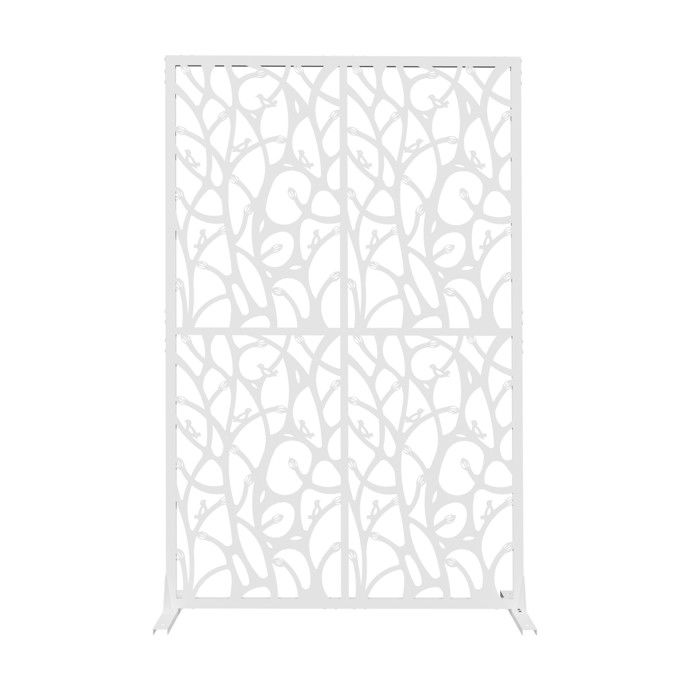 White Metal Privacy Screen 3.8ft W x 6ft H Outdoor Indoor