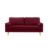 Sofa Minimalist Velvet Red Gold Metal Legs 2 Seat 65 In 800 LB