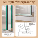 34" W x 72" H Semi-Frameless Circular Pivot Shower Door in Chrome With 1/4"