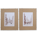 European Cities Watercolor Framed Prints Set of 2, 24x30