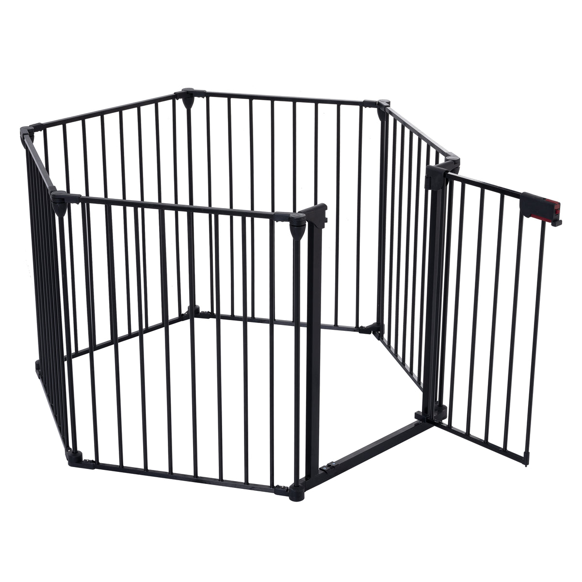 150' Adjustable Safety Gate 6 Panels Play Yard Metal Doorways Fireplace Fence Ch