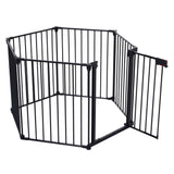 150' Adjustable Safety Gate 6 Panels Play Yard Metal Doorways Fireplace Fence Ch