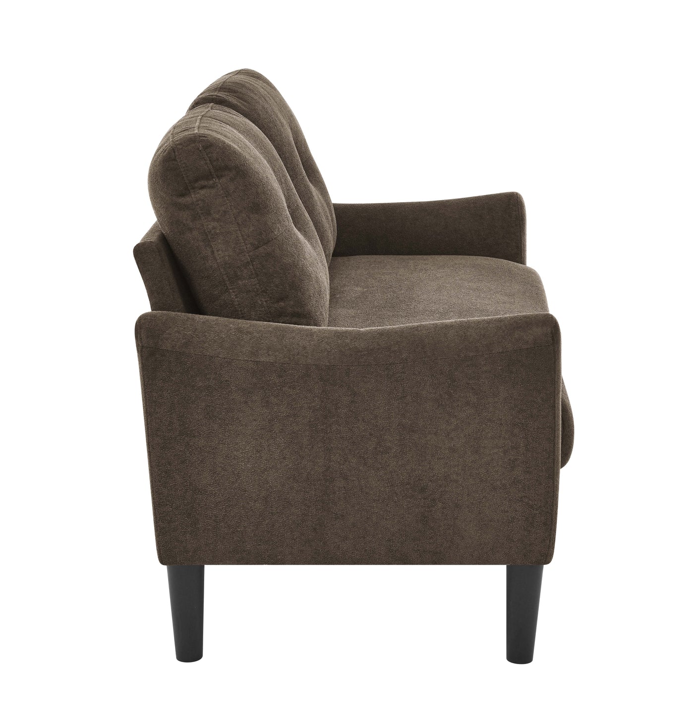 Dark Brown Tufted Loveseat with Polyester Upholstery 56x30x34