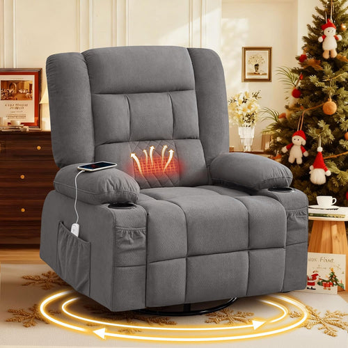 Kneading Massage Recliner Chair with Heat and Rocking Function