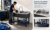 Stainless Steel Utility Sink, Freestanding Sink 1