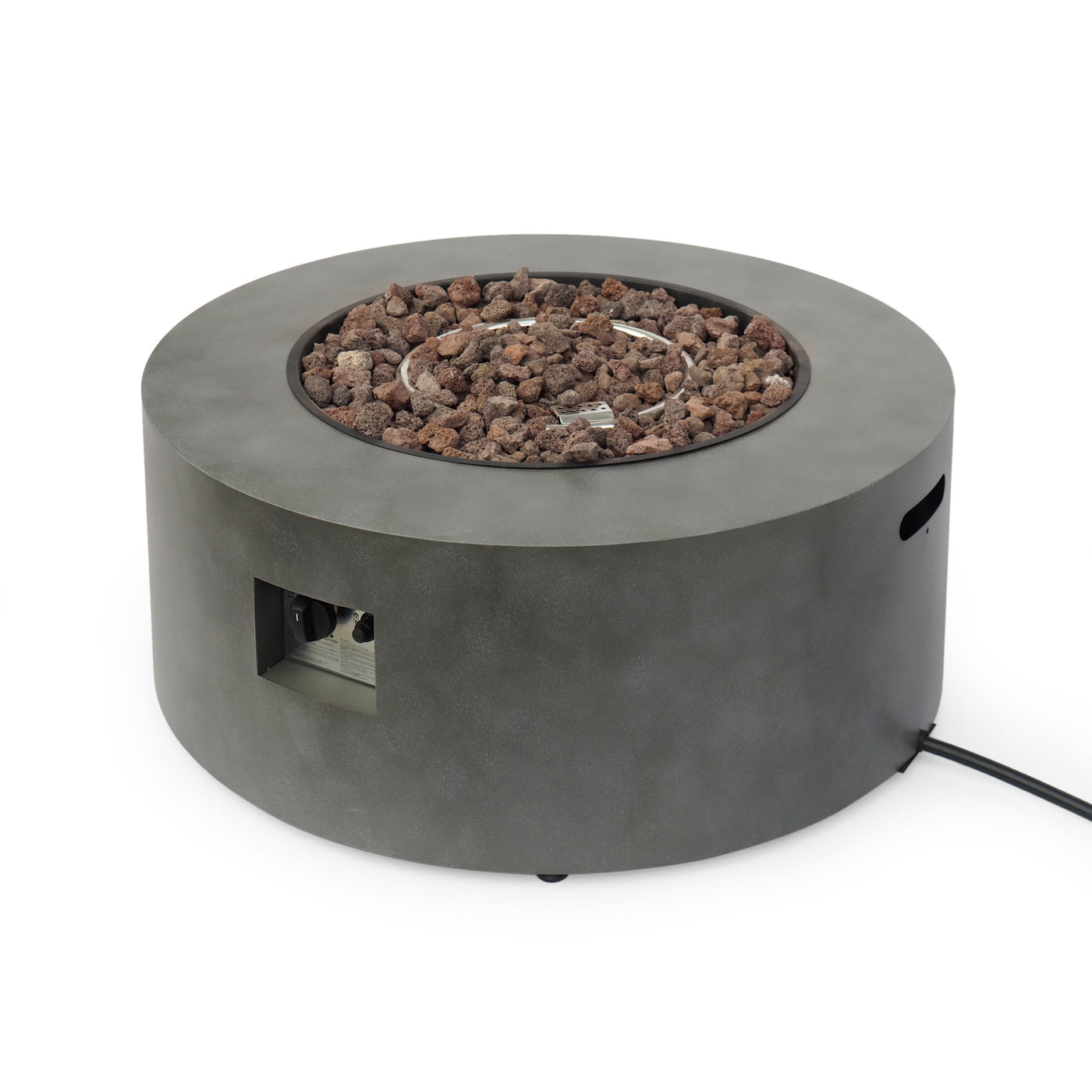 Wellington Round Iron Fire Pit 40000 BTU Stone Gray
