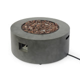 Wellington Round Iron Fire Pit 40000 BTU Stone Gray