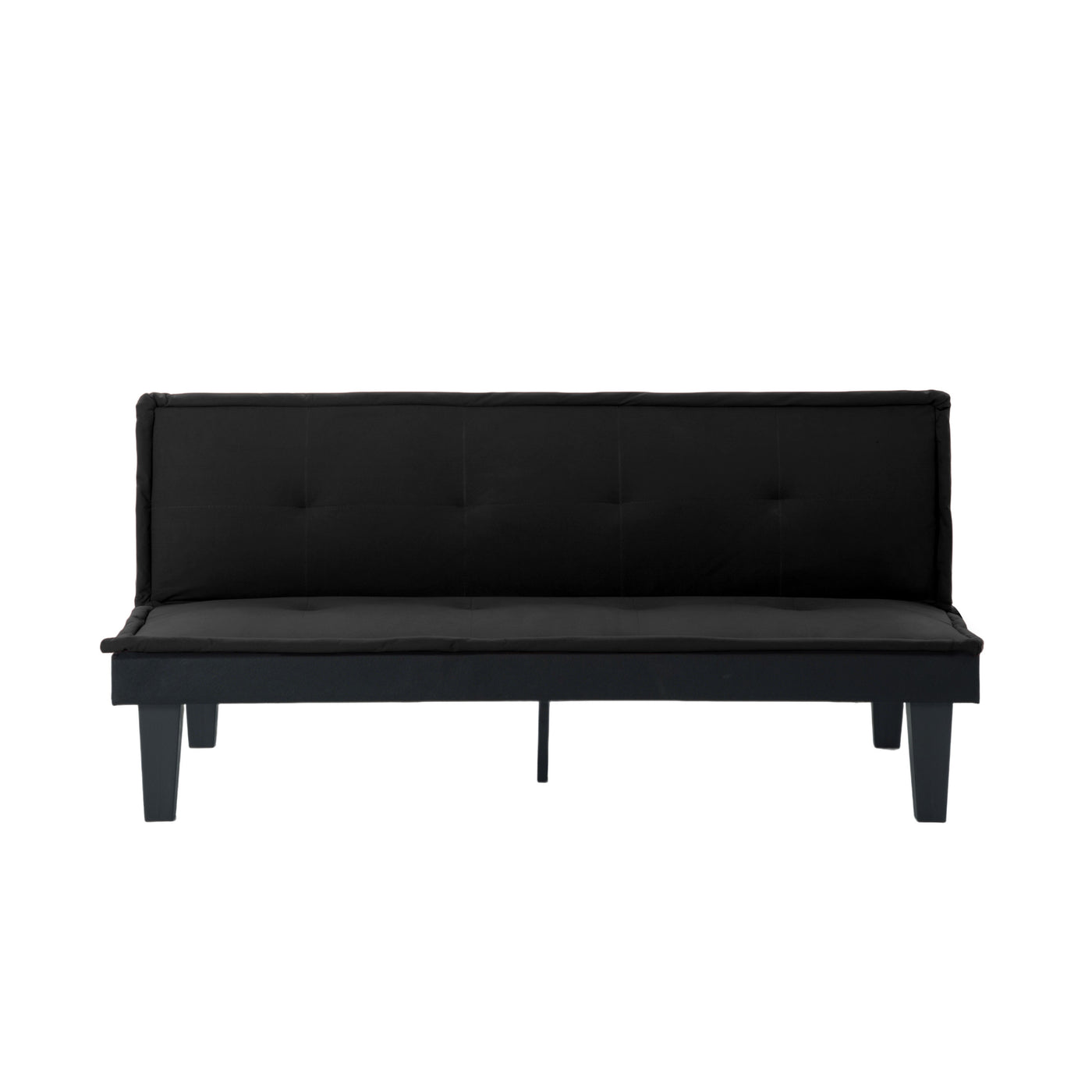 Convertible Futon Sofa Bed 5-Position Faux Suede Black