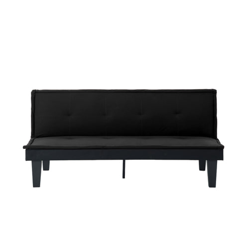 Convertible Futon Sofa Bed 5-Position Faux Suede Black