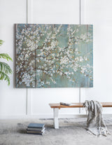 White Cherry Blossom Canvas Print 18.5" x 59" Set of 4