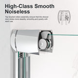 44"-48"W*72" H Semi-Frameless Double Sliding Shower Door, Bypass Shower Door