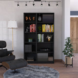 2 Piece Black Bookcase Set, 42" Wide with 10 Shelves