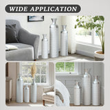 3 Pack Silver Metal Vase Set, Nested Semi-Handcrafted Embossed Vases