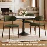 Set of 2 Metal Dining Chair Green