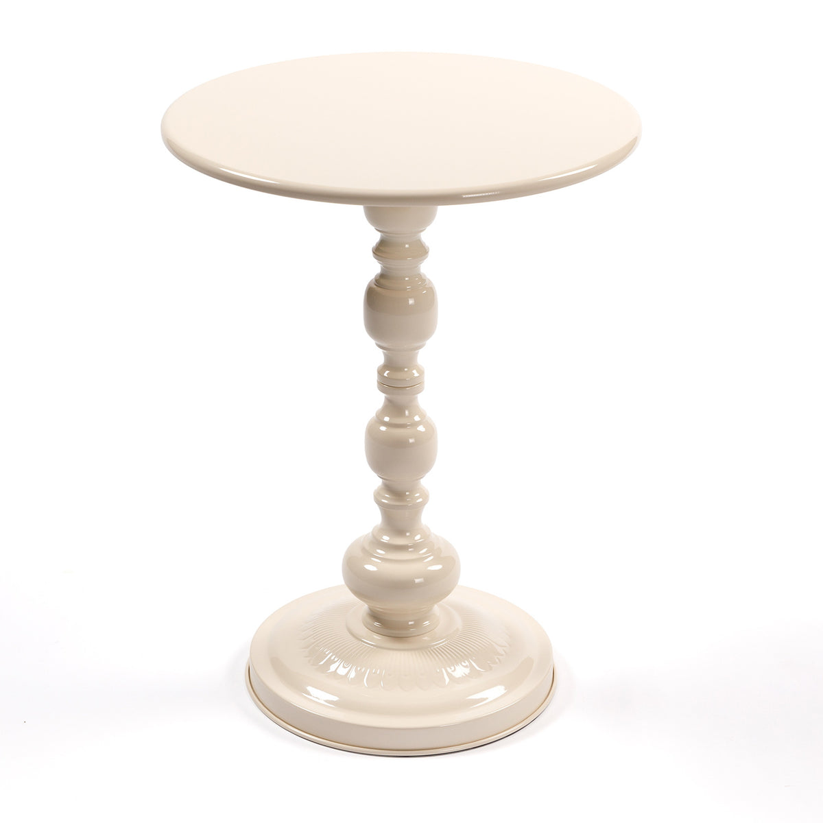 Metal End Table Cream White