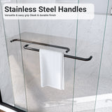 56"-60"W*60" H Semi-Frameless Double Sliding Shower Door, Bypass Shower Door