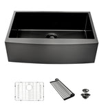 Gunmetal Black Stainless Steel Apron Front Kitchen Sink 33