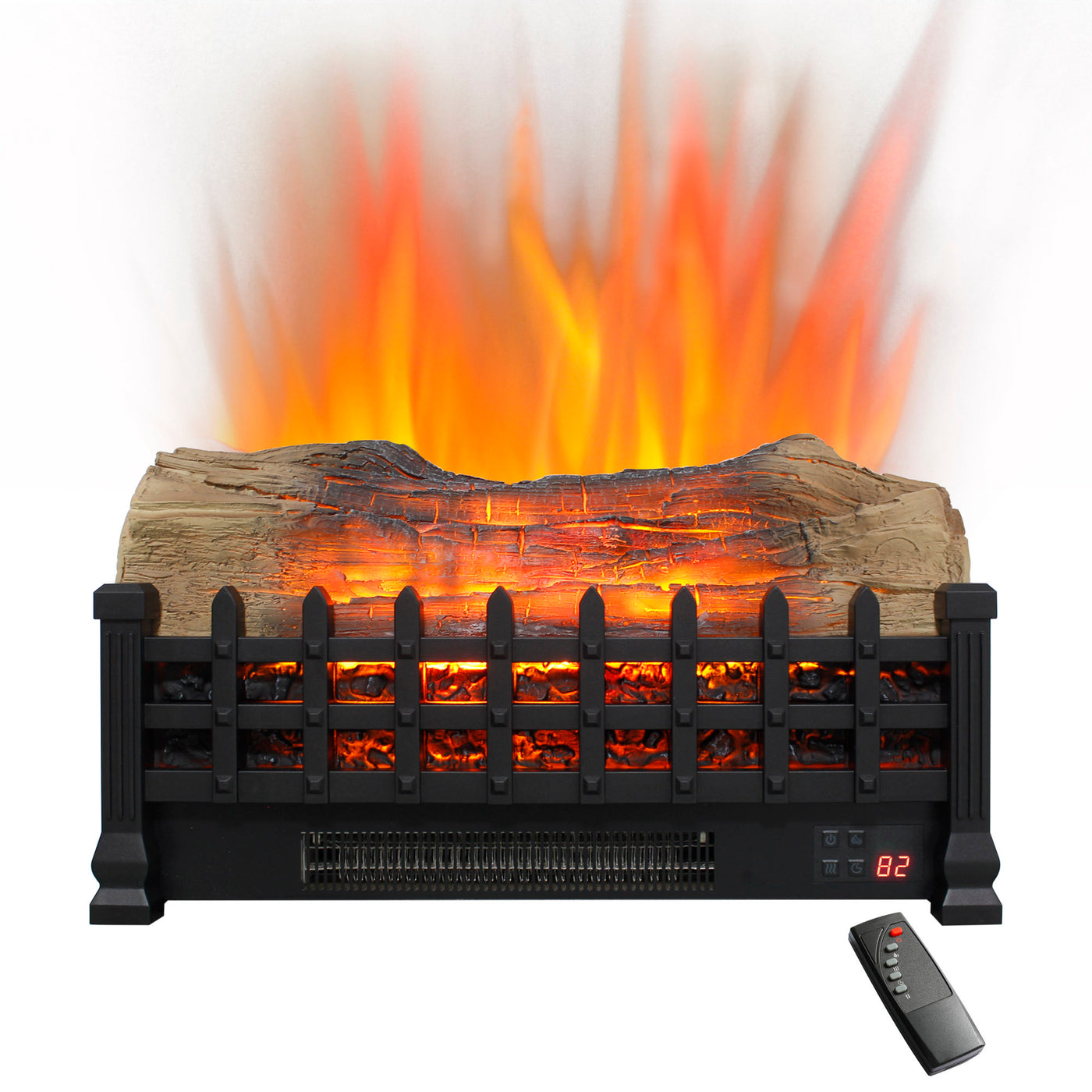20" Electric Fireplace Insert with 3D Log Heater