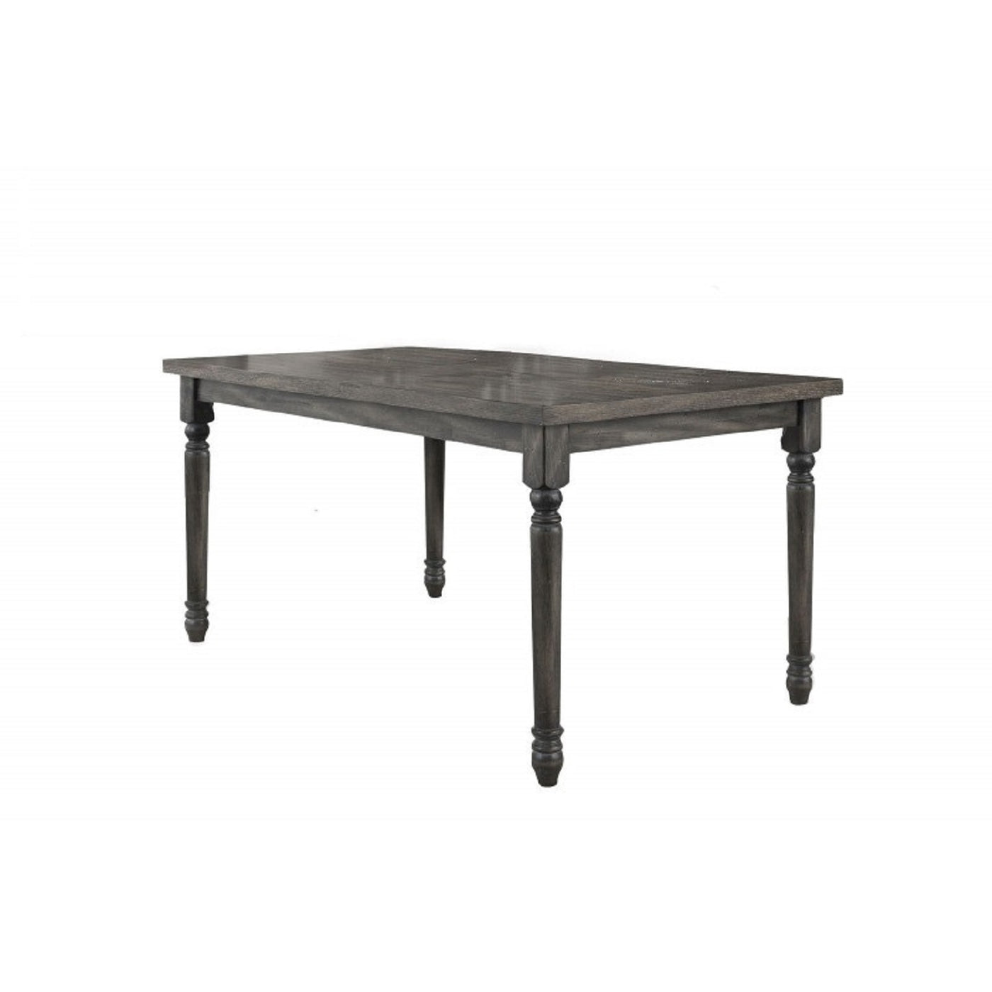 59" Rectangular Dining Table Weathered Grey Wood 6-Person