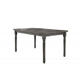 59" Rectangular Dining Table Weathered Grey Wood 6-Person