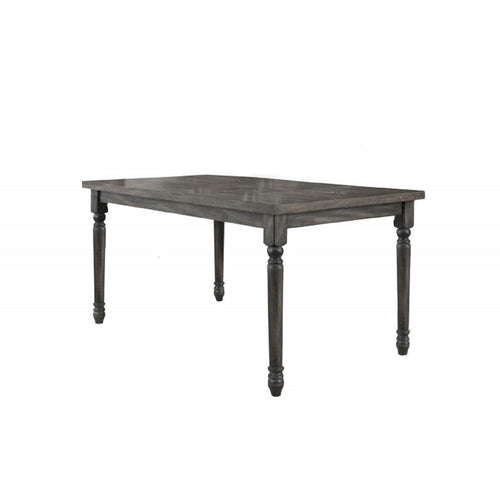 59" Rectangular Dining Table Weathered Grey Wood 6-Person