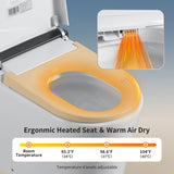 Smart Toilet with Bidet Seat Built-in, Auto Open/Close Seat, Foot Sensor