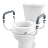 Raised Toilet Seat 3.5 In Height Aluminum Handrail EVA Padded Arms 300 LB