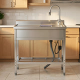 Stainless Steel Utility Sink, Freestanding Sink 2