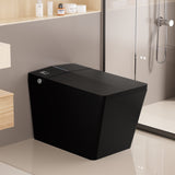Black Square Smart Toilet with Built-in Tank for Bathroom, Remote Control