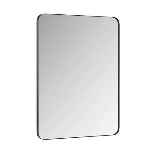 Modern Black Rectangular Wall Mirror 30x40 Inch Metal Frame
