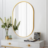 Gold Oval Metal Mirror 20 x 28 Inch