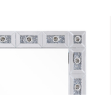 Accent Wall Mirror - Faux Diamond Frame - LED Lights - 24" x 24"