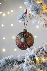 3.9" Glass Christmas Ball Ornaments Set of 6