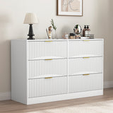 6-Drawer Engineered Wood Dresser White 47"