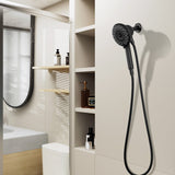 High Pressure Handheld Shower Head, 6 Spray Modes, Matte Black