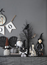 Set of 2, 6x4x20' Fabric Black Gnome with 'Boo' Banner, for Halloween Decor