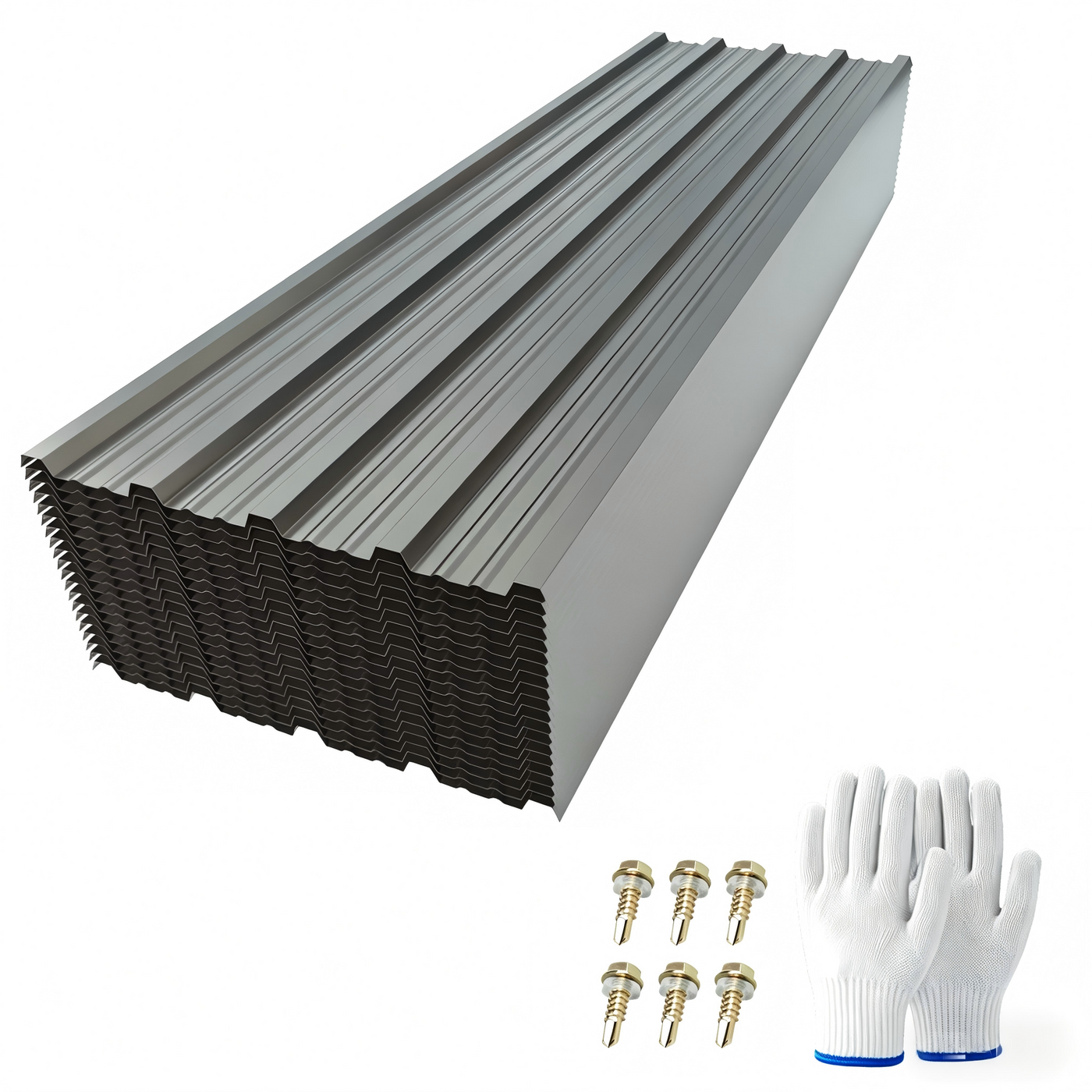 20 Pcs Corrugated Galvanized Metal Roofing Panels 61"x19