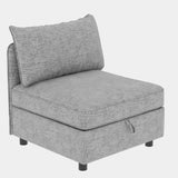 Chenille Loveseat with Storage Grey 68"