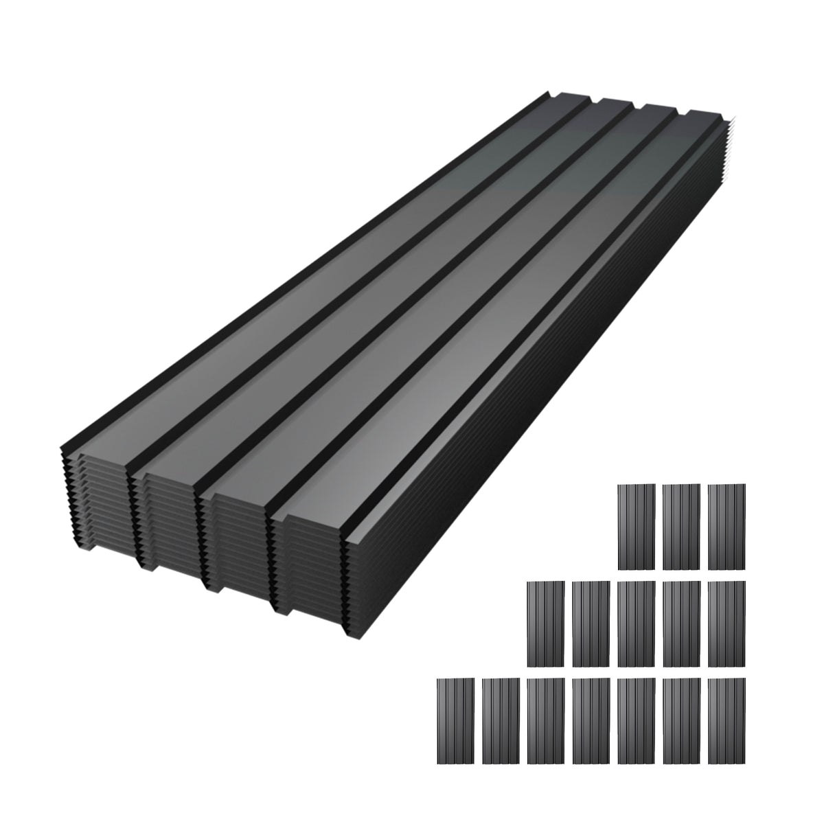 Metal Roof Panel Length 72.8IN Galvanized Roof Panels 15 PCS Waterproof Heavy