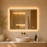 24" W x 32" H Rectangular Front-Lighted and Backlit LED Bathroom Mirror