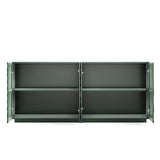 Sideboard Buffet Cabinet, 59"Green Accent Cabinet with 4 Doors