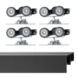 4ft Bypass Closet Door Track Kit for 2 Door System Black