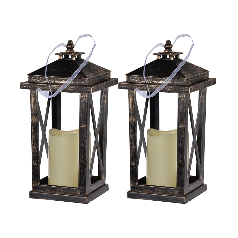 Set of 2 Menifee LED Lanterns, 5x5x11