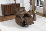 Velvet Recliner Power with Massage Brown