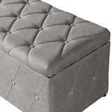 Storage Ottoman Set - Rectangular - Linen Fabric - Beige