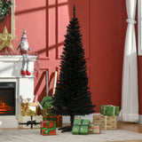HOMCOM 5' Artificial Pencil Christmas Tree, Slim Xmas Tree with 294 Realistic Br