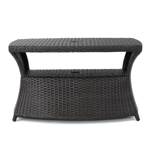 Berkeley Chaise Lounge Side Table Outdoor Wicker 22x34x19.5