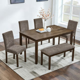 Wood Dining Set Walnut
