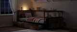 Twin Engineered Wood Platform Bed with Storage Drawers Black