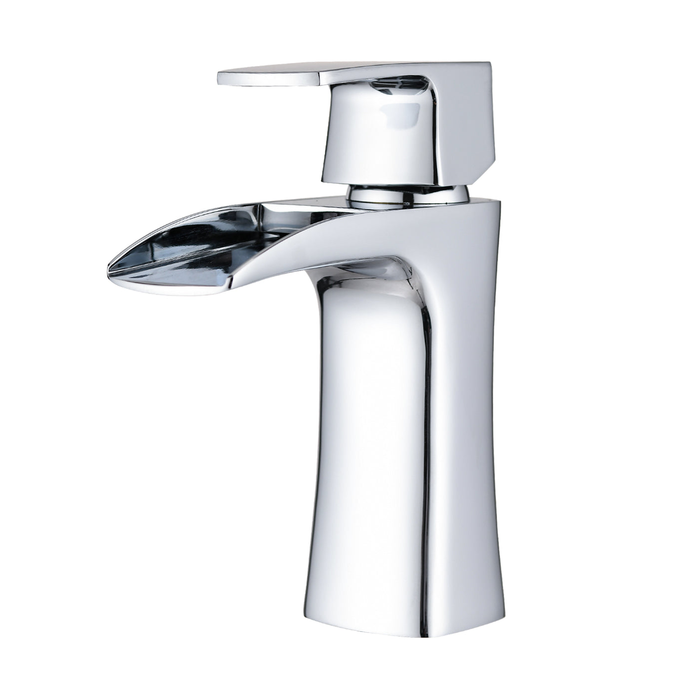 Chrome Single Handle Waterfall Bathroom Sink Faucet